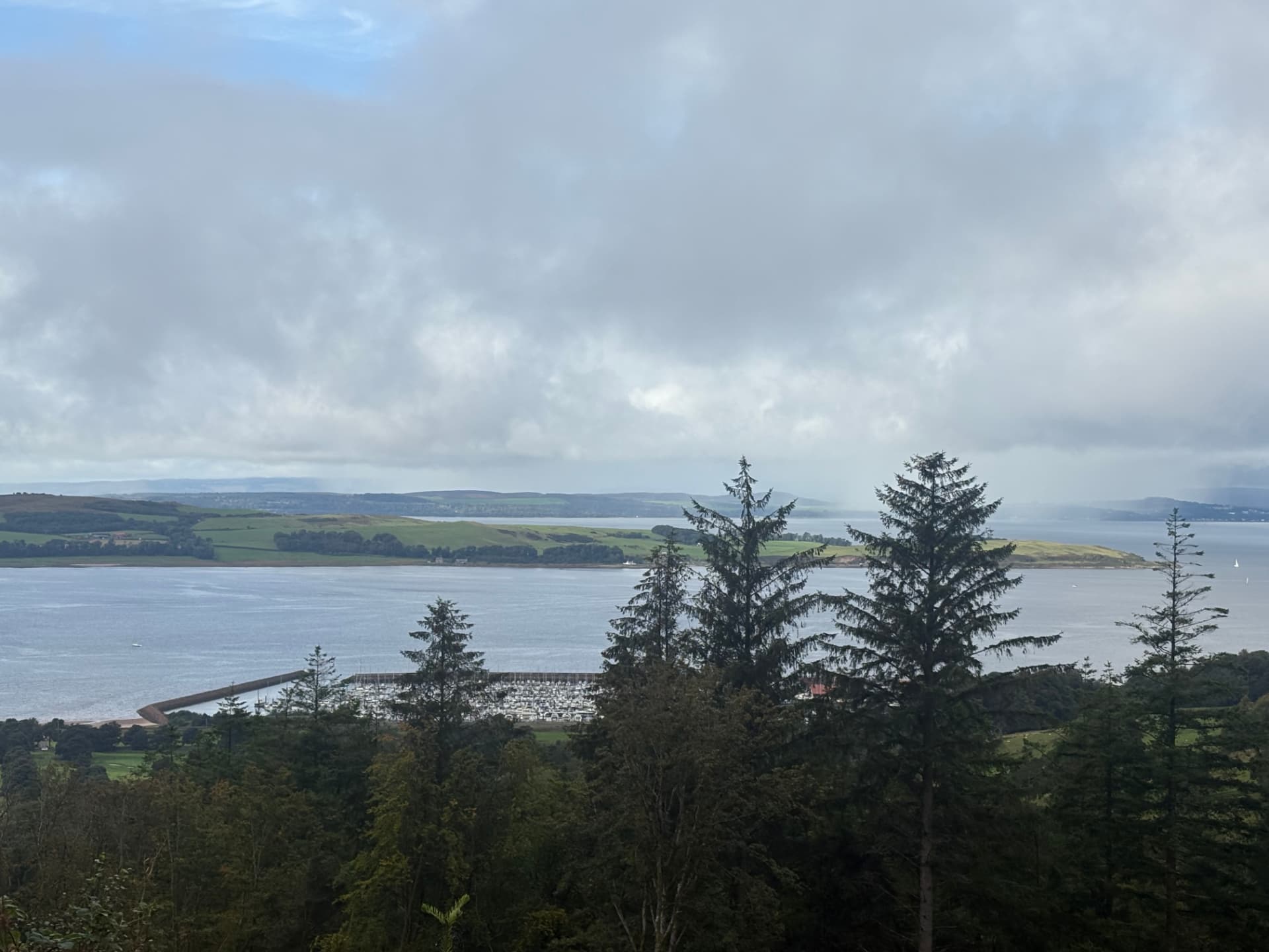 The view over the Firth of Clyde from the estate tracks above Kelburn