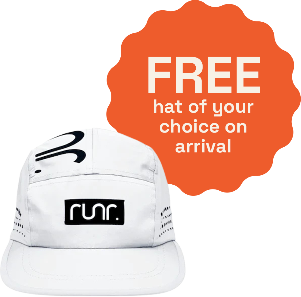 Free Runr hat of your choice on arrival